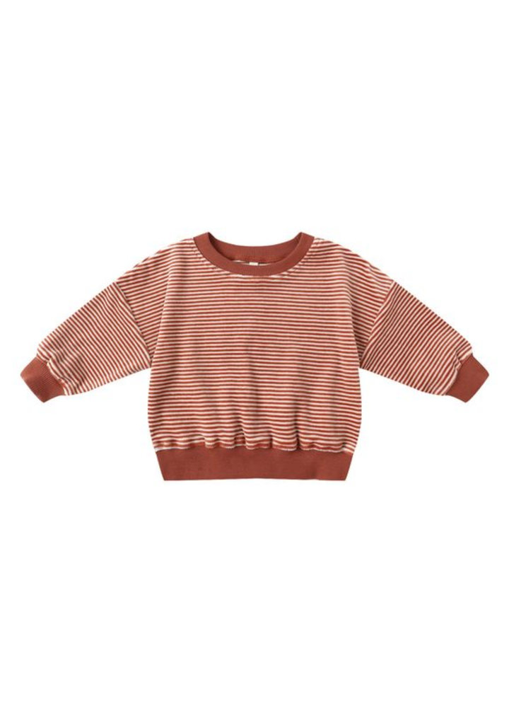 Velour Relaxed Sweatshirt || Candy Stripe