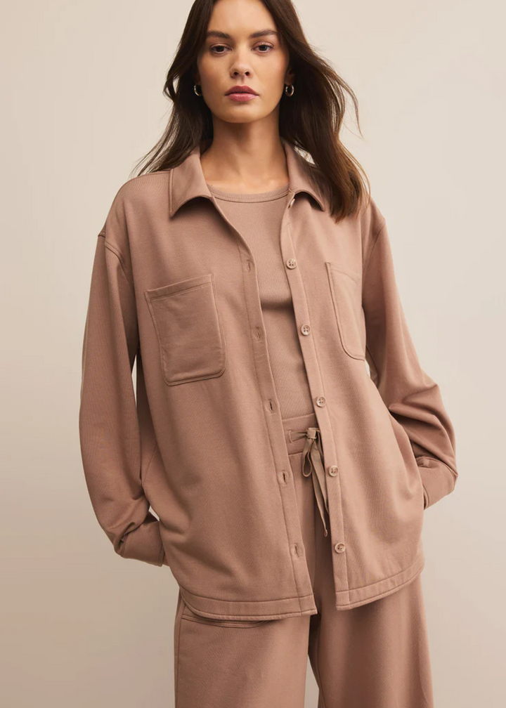 Layover Modal Fleece Button Up