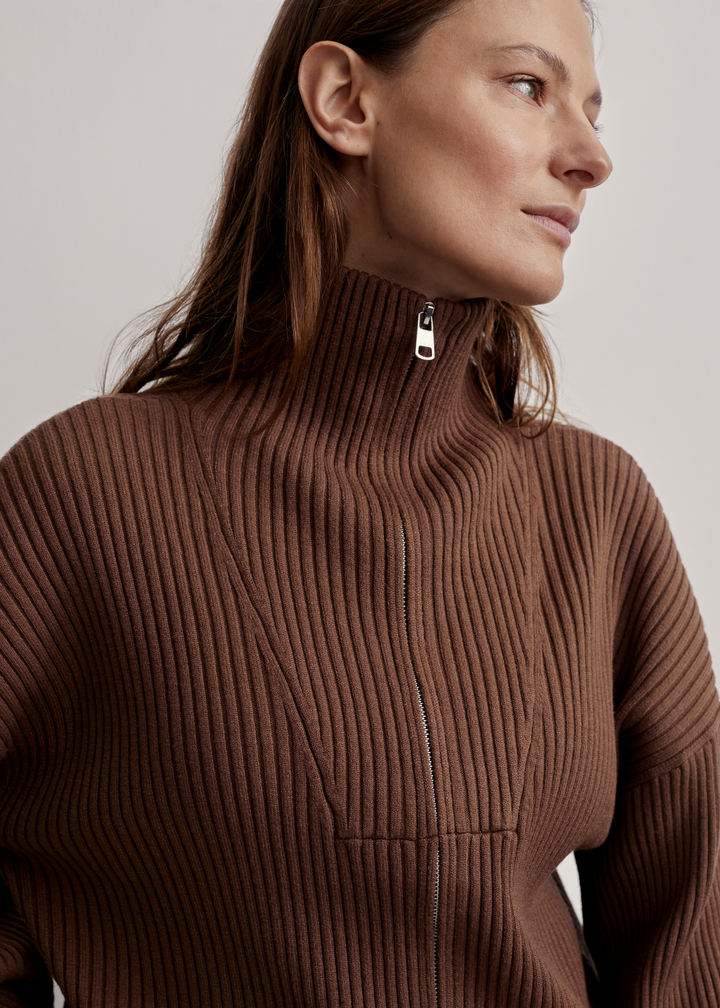 Carmen Rib Knit Zip Through