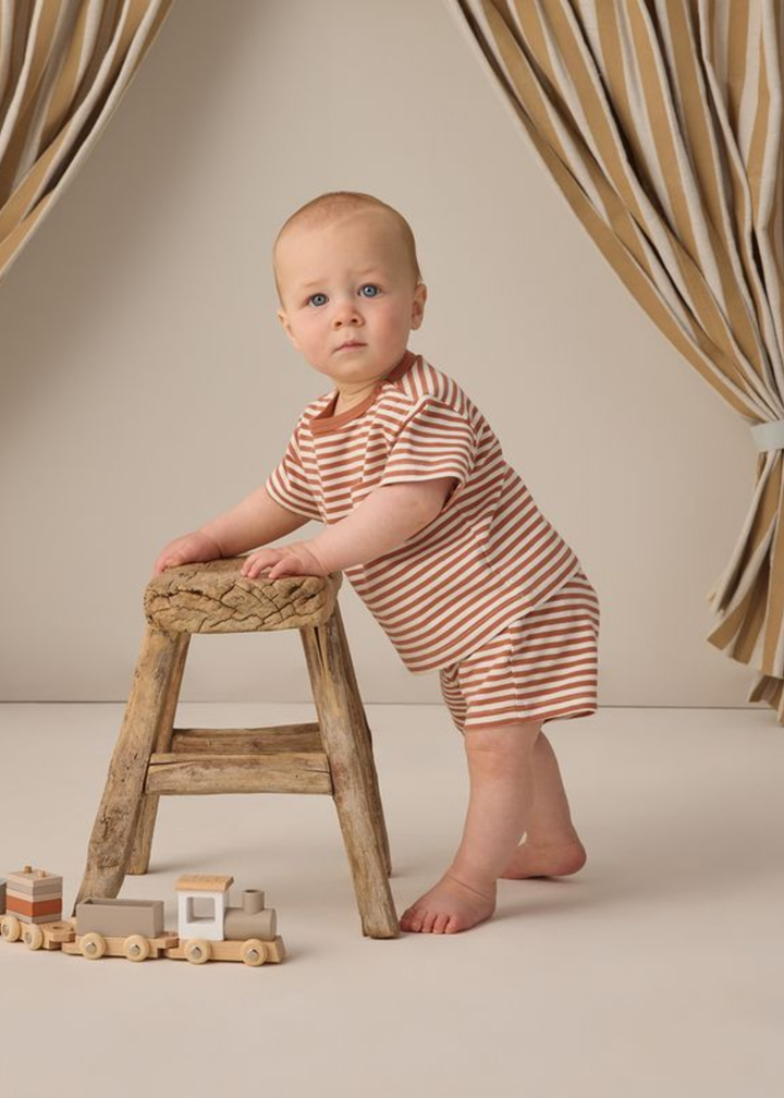 Boxy Pocket Tee + Short Set || Poppy