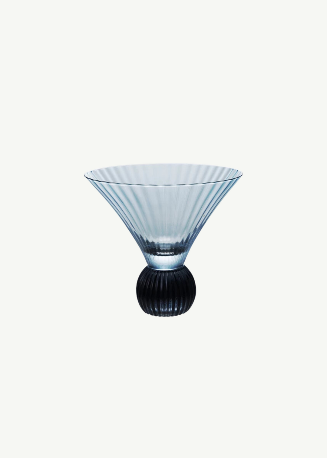 Blue Pleated Martini Glass, Set of 2