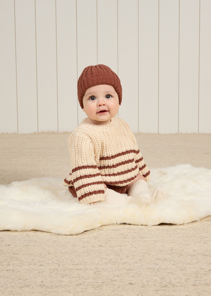 Rex Sweater || Cranberry Stripe-FINAL SALE