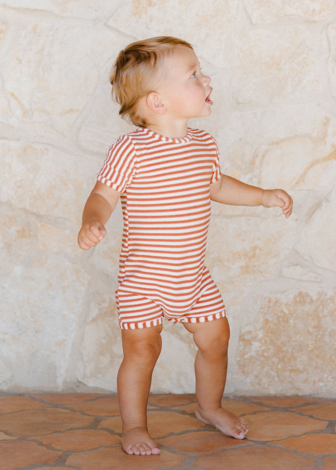 SHORTY ONE-PIECE || POPPY STRIPE