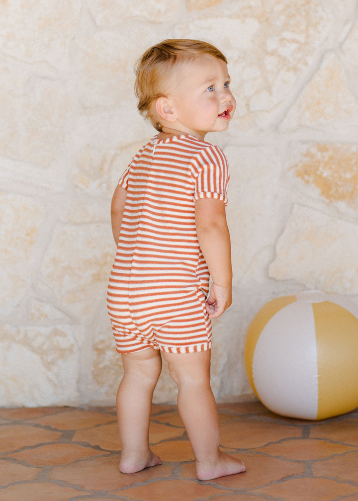 SHORTY ONE-PIECE || POPPY STRIPE