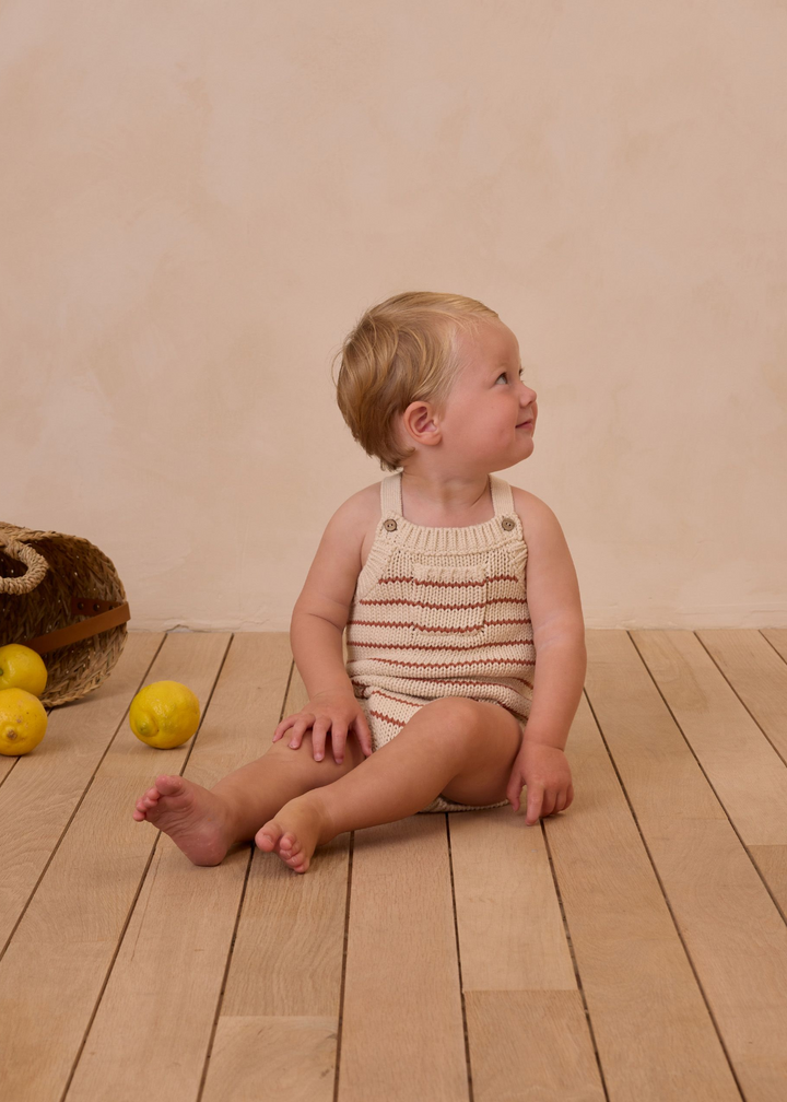 ASHTON KNIT ROMPER || POPPY STRIPE