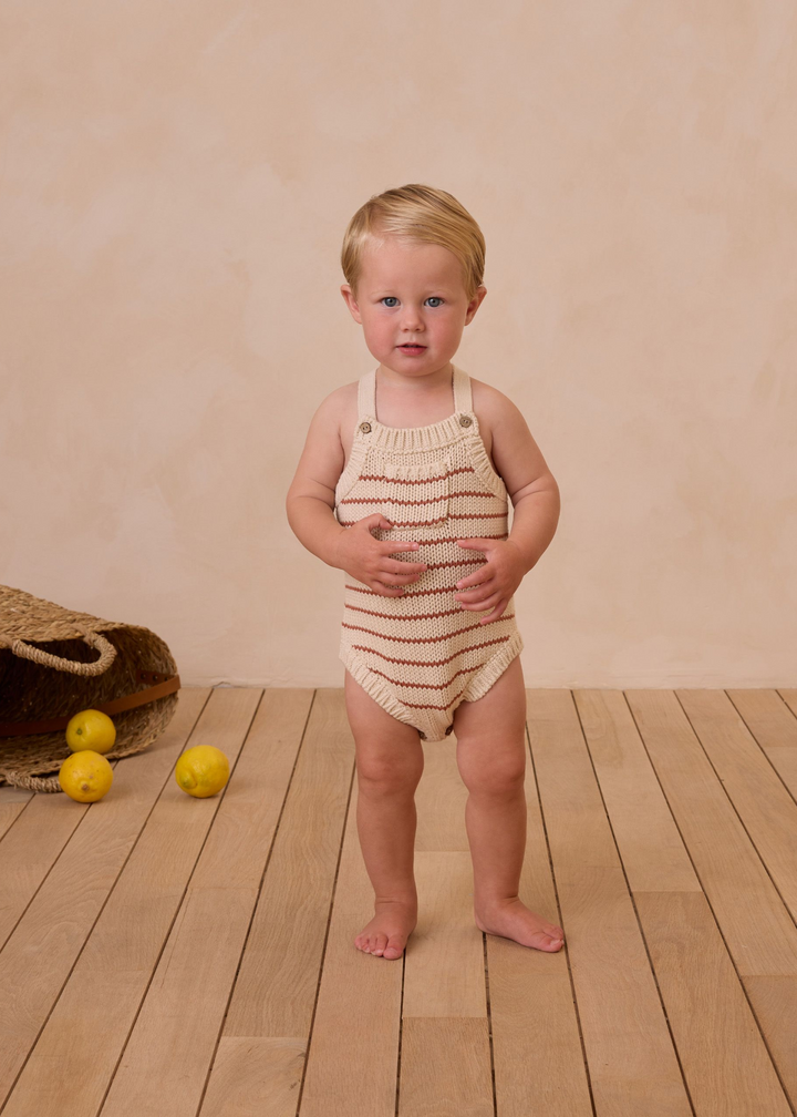 ASHTON KNIT ROMPER || POPPY STRIPE