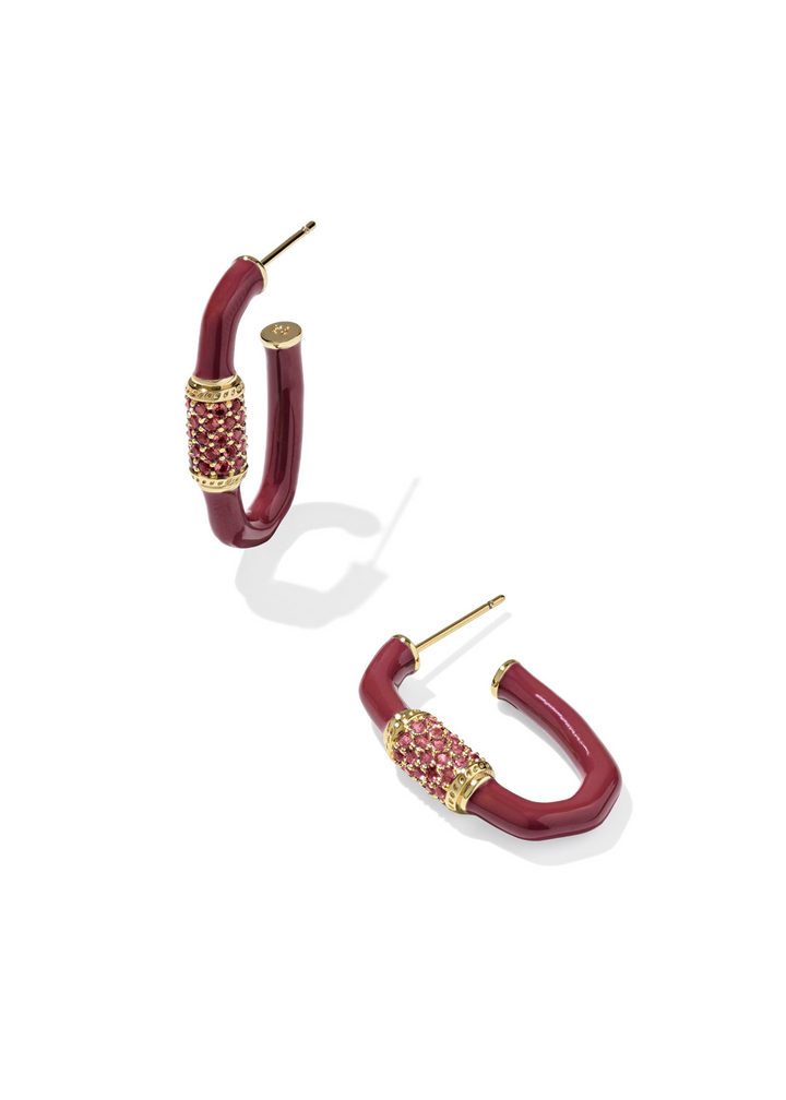 Emery Enamel Hoop Earrings