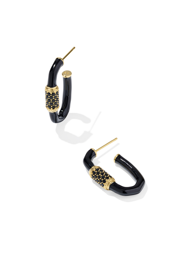 Emery Enamel Hoop Earrings