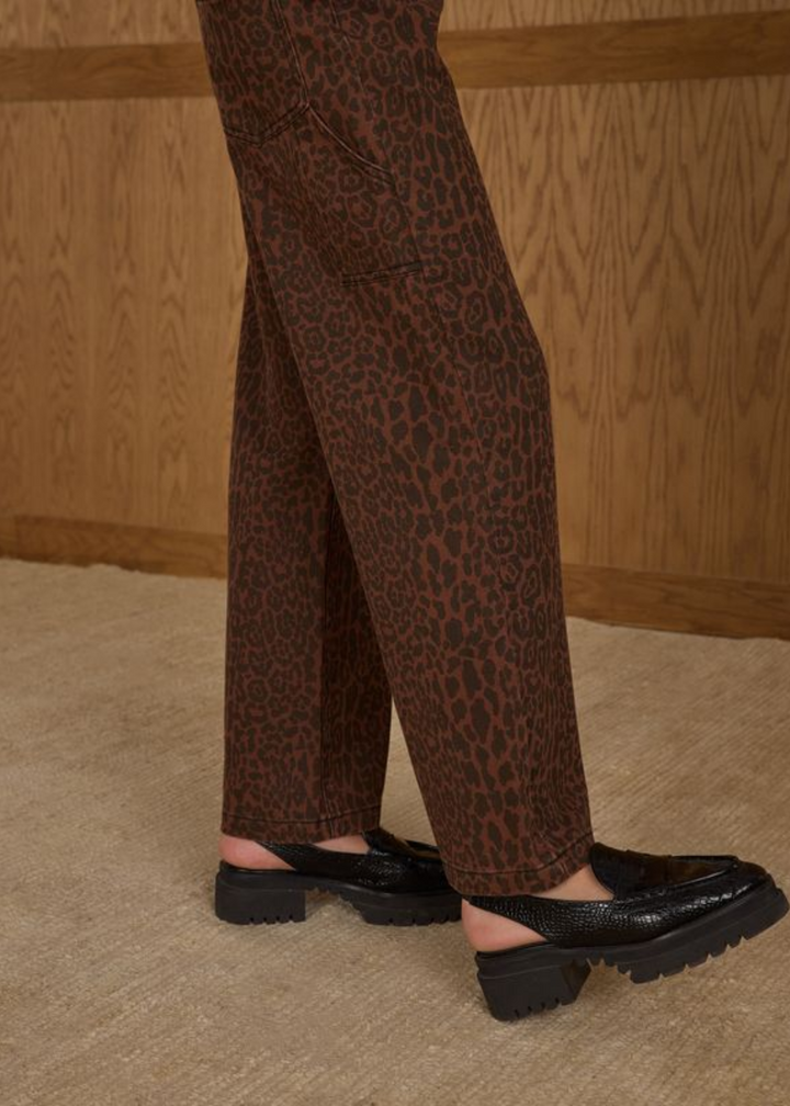 Baggy Wide Leg Denim || Leopard