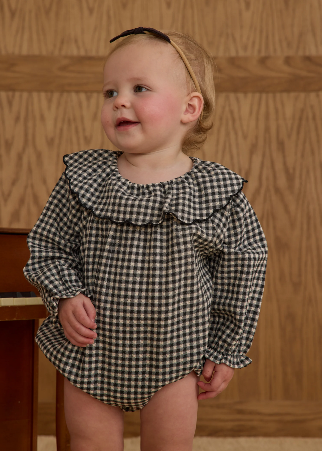 Colette Romper || Black Gingham