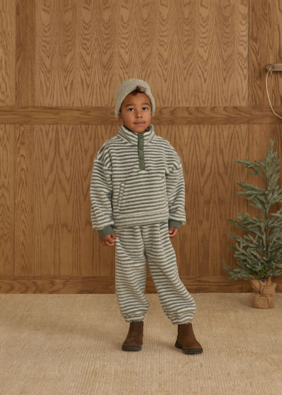 Relaxed Sweatpant || Evergreen Stripe