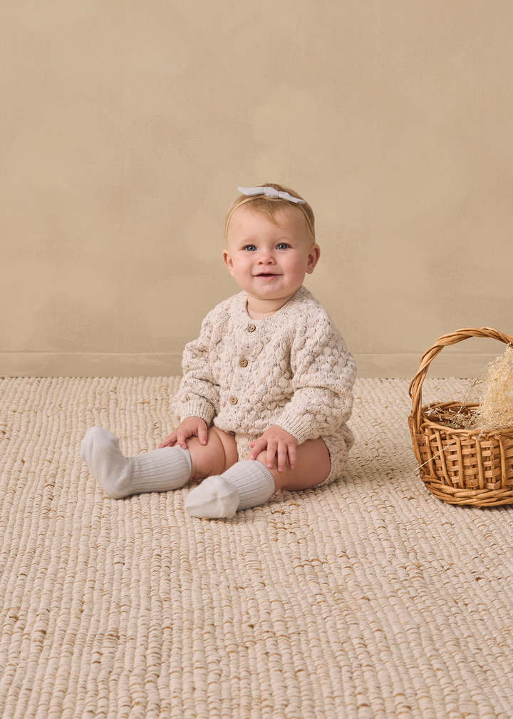 Bubble Knit Cardigan || Natural Confetti