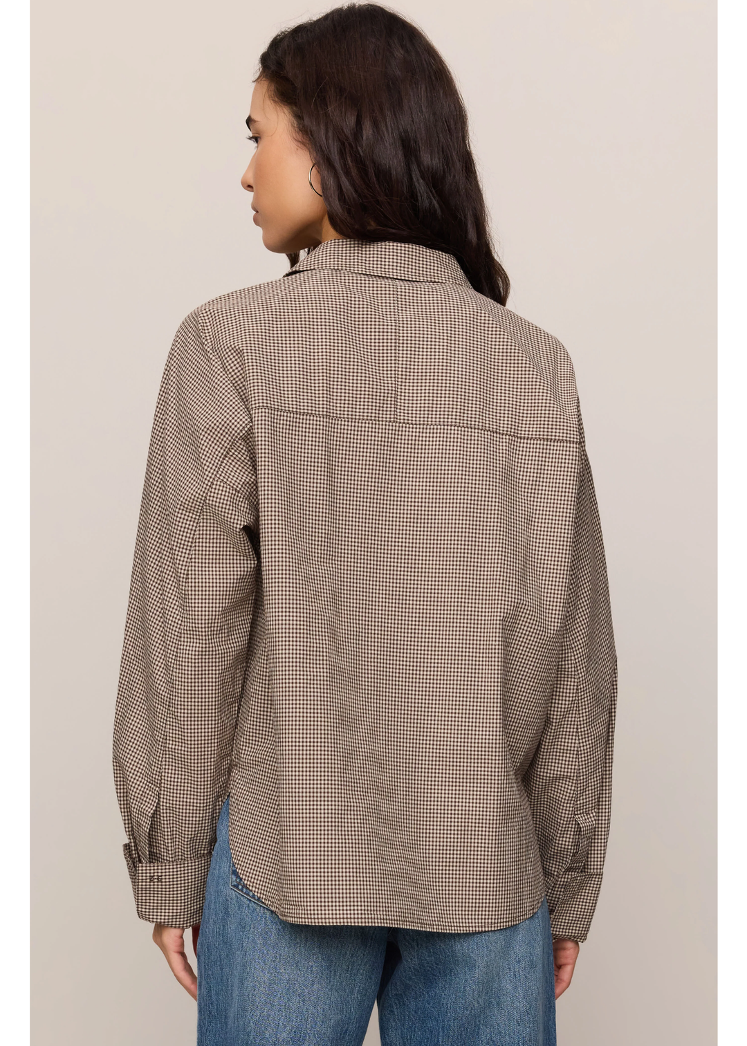 On Duty Gingham Button Up Top