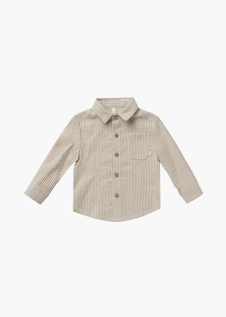 collared long sleeve shirt || brass stripe - FINAL SALE