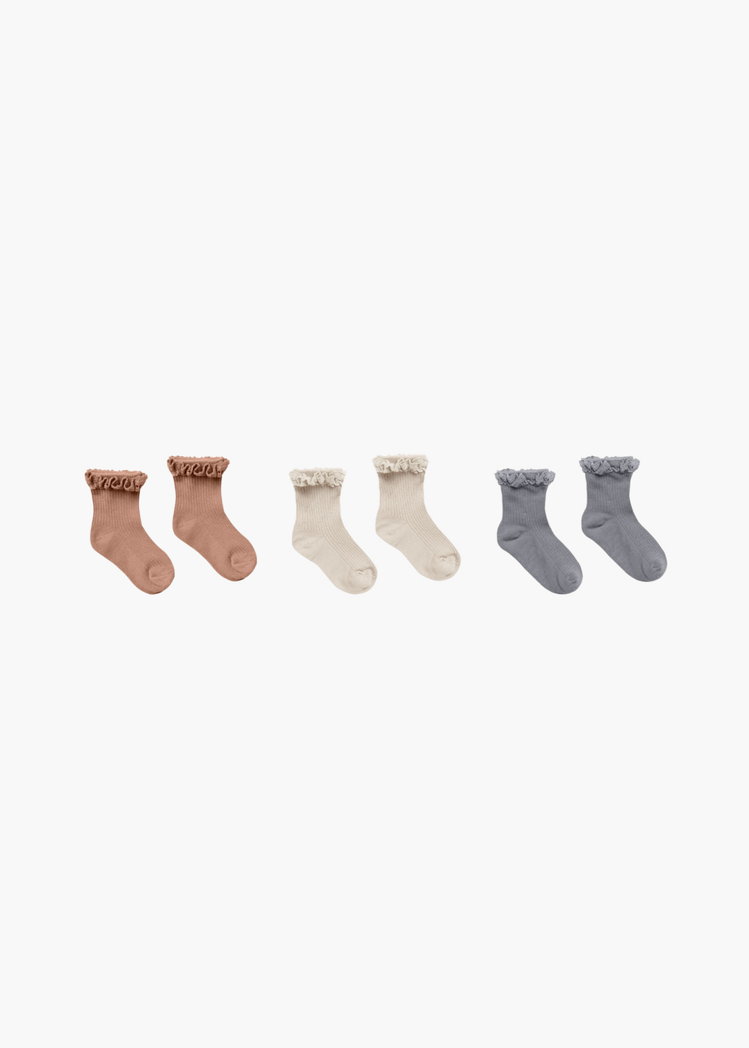 lace trim socks || spice / natural / dusty blue - FINAL SALE