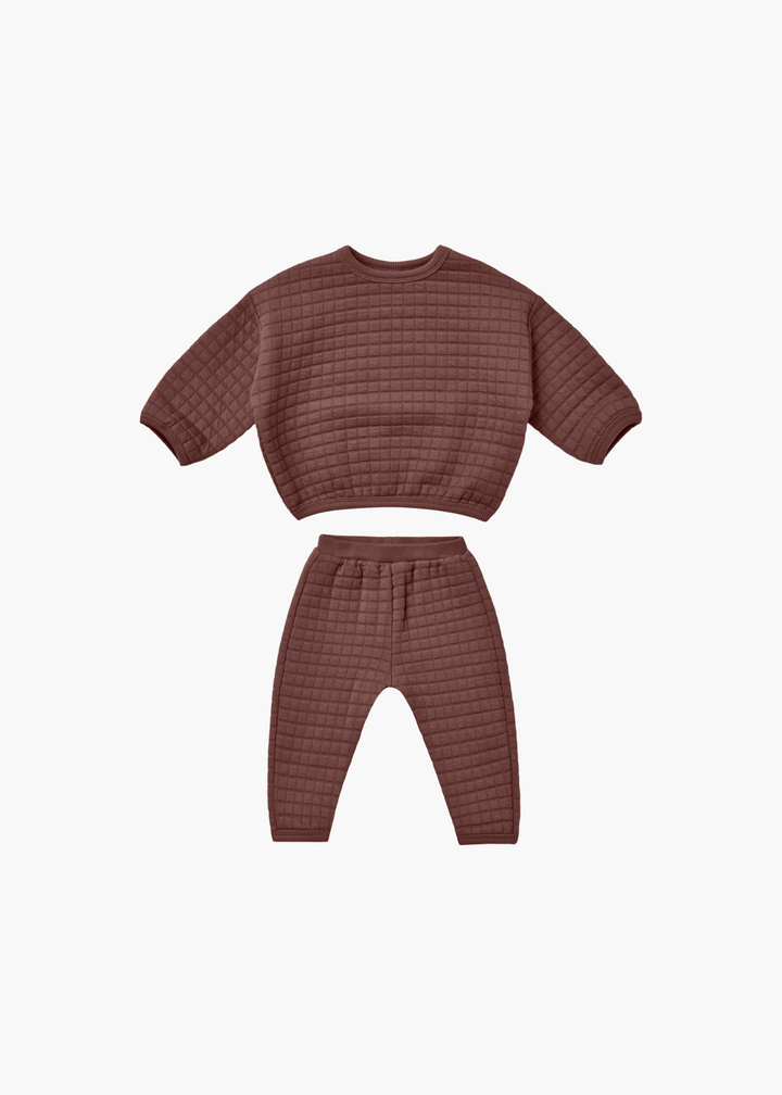 quilted sweater + pant set || plum - FINAL SALE