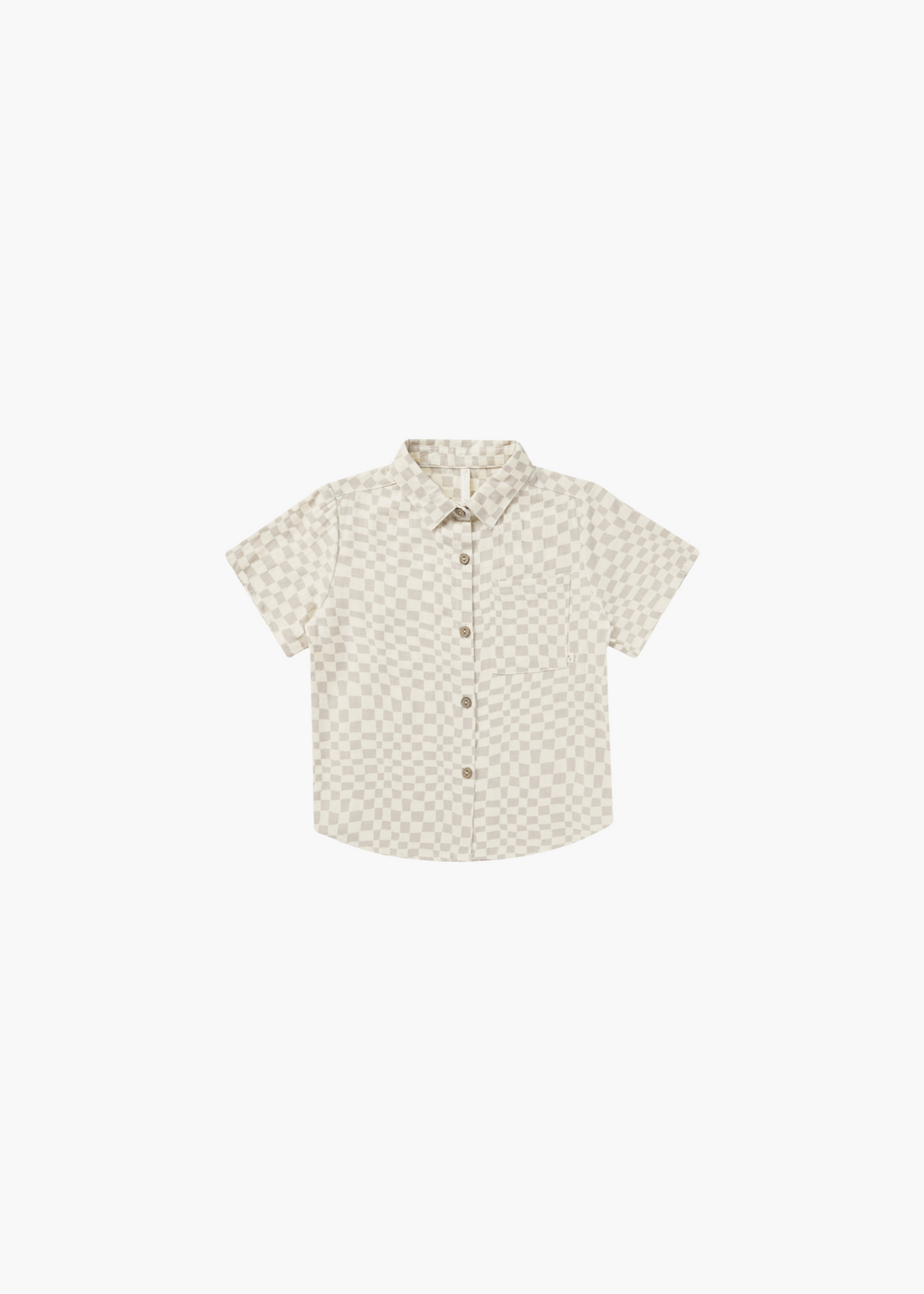 Collared Short Sleeve Shirt || Dove Check