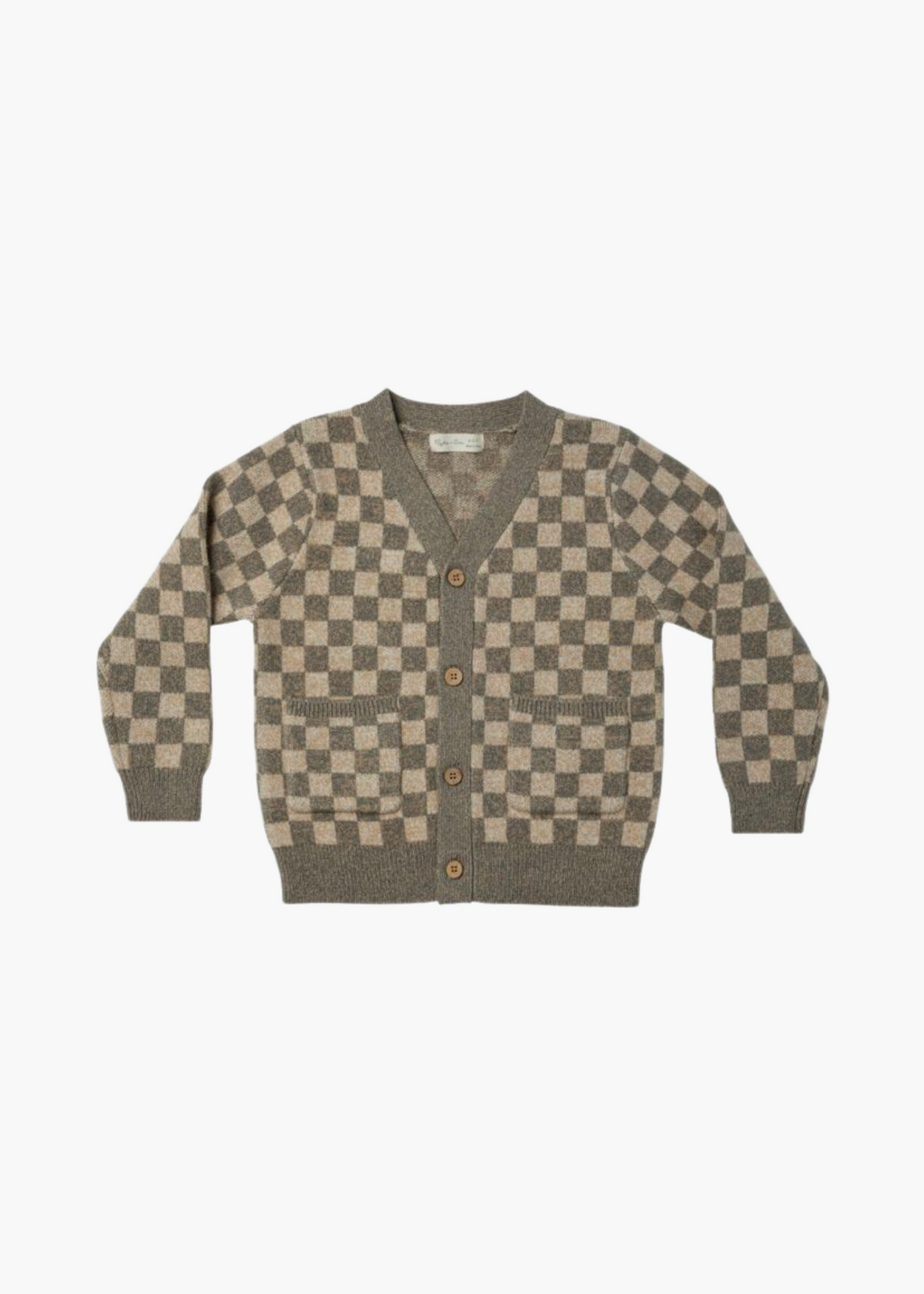 boys cardigan | heathered check - FINAL SALE