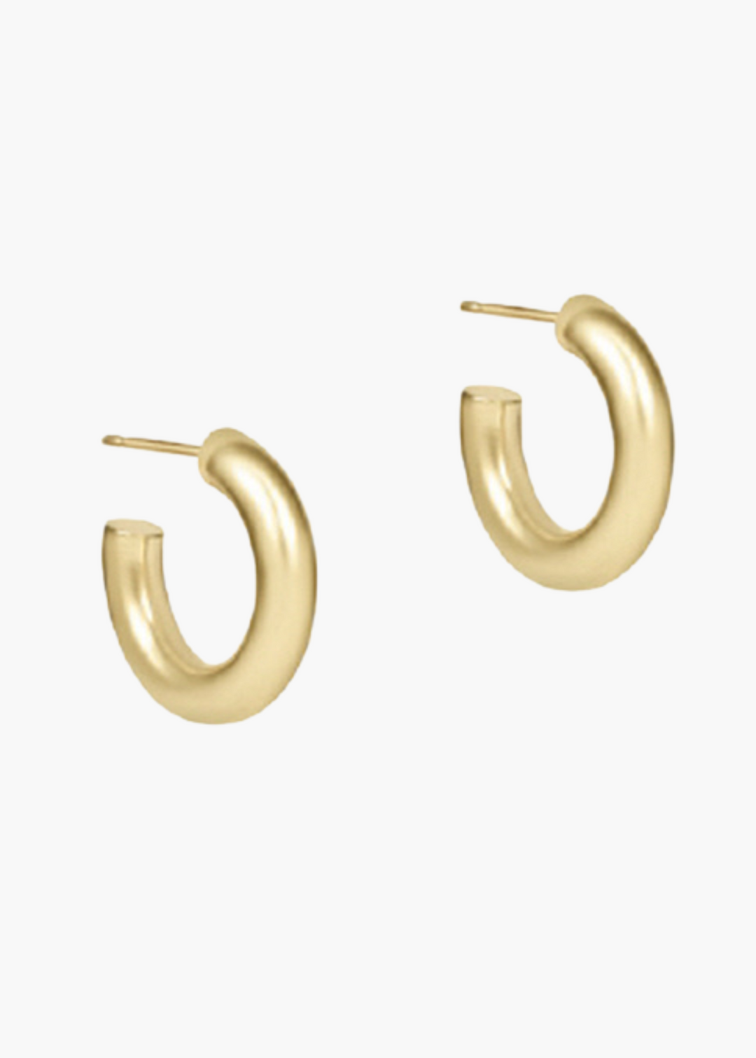 Round Gold 0.5" Post Hoop - 4mm - Smooth