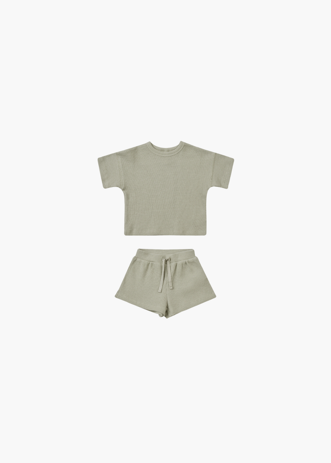 waffle tee + short set || sage