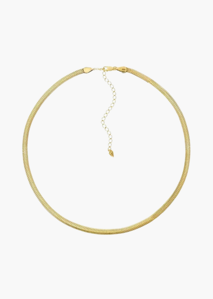 17" Choker Herringbone Chain - Gold