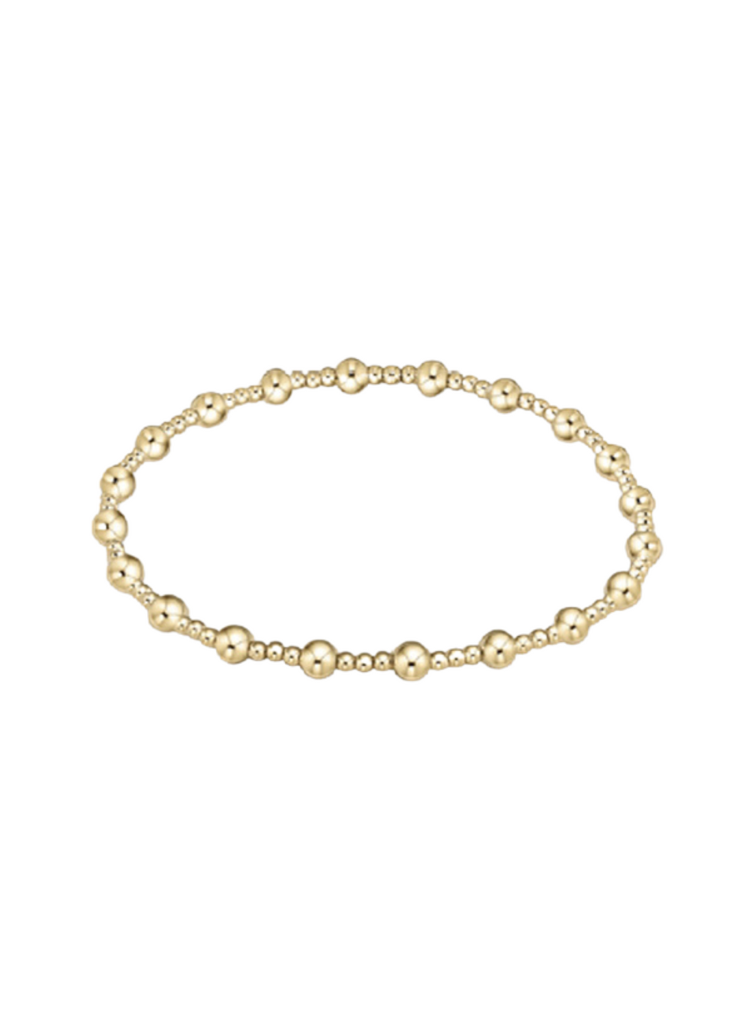 egirl Classic Sincerity Pattern 4mm Bead Bracelet - Gold