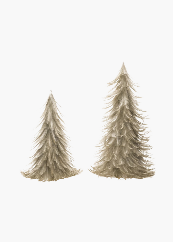 Grey Feather Trees, Set of 2