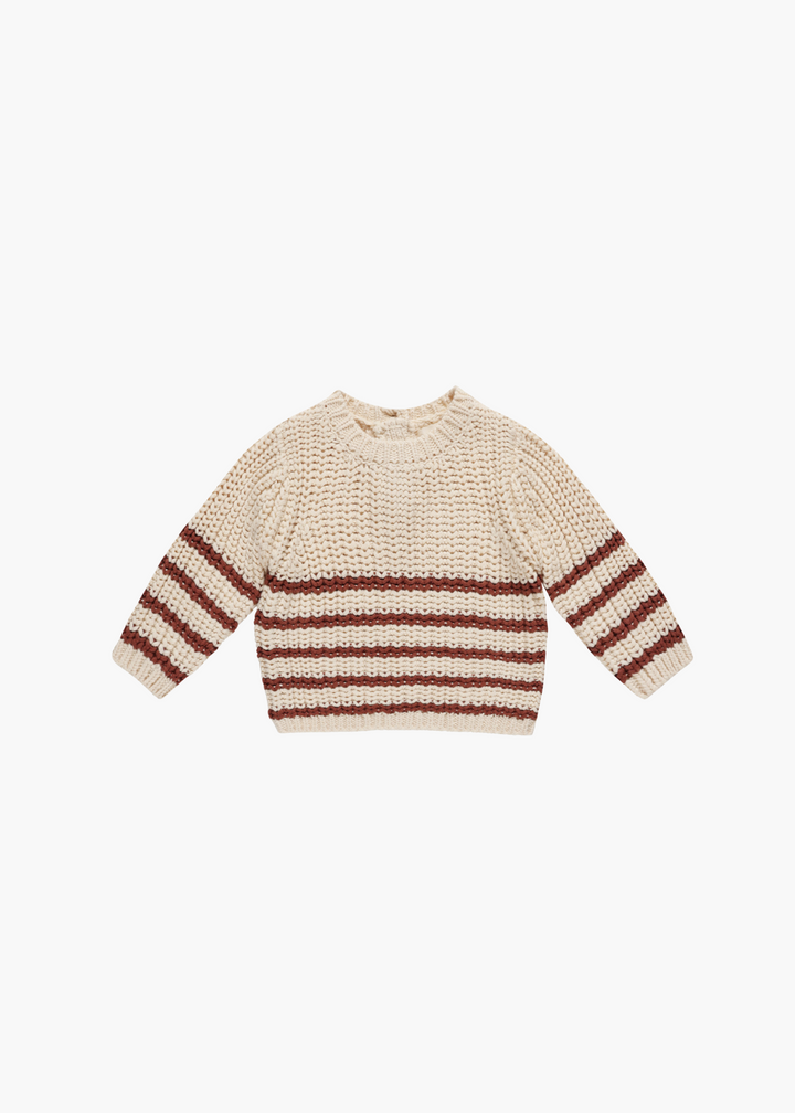 Rex Sweater || Cranberry Stripe-FINAL SALE