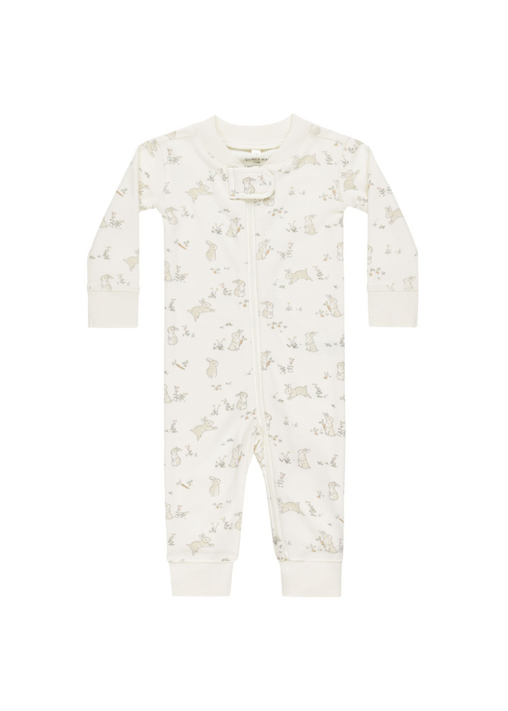 Zip Long Sleeve Sleeper || Bunnies