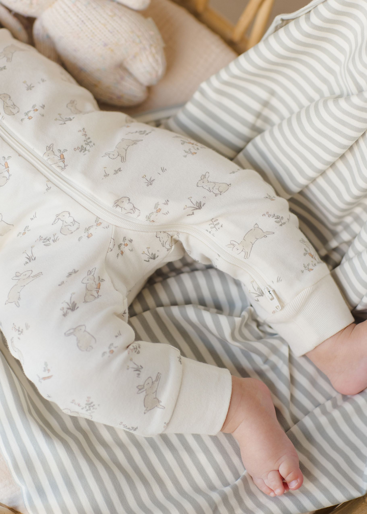 Zip Long Sleeve Sleeper || Bunnies