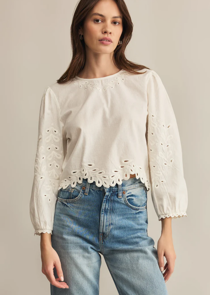 Ambroise Embroidered Linen Top