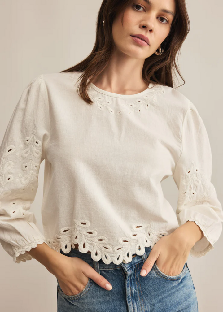 Ambroise Embroidered Linen Top
