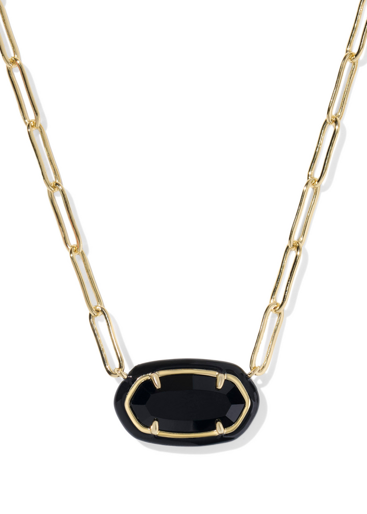 Elisa Enamel Frame Paperclip Necklace