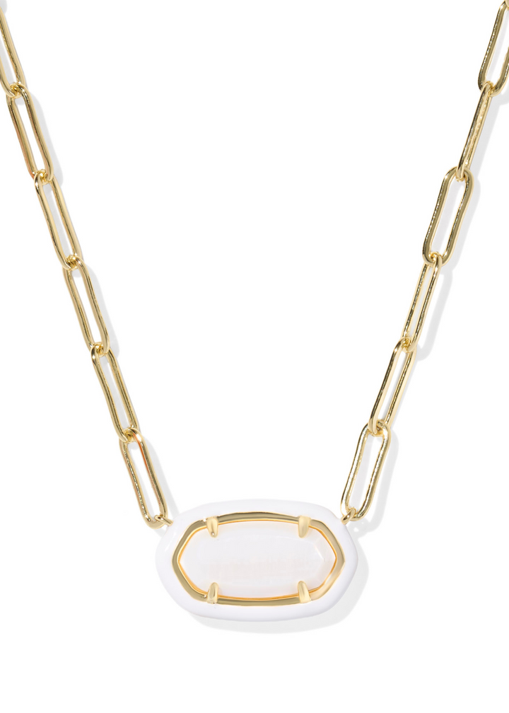 Elisa Enamel Frame Paperclip Necklace