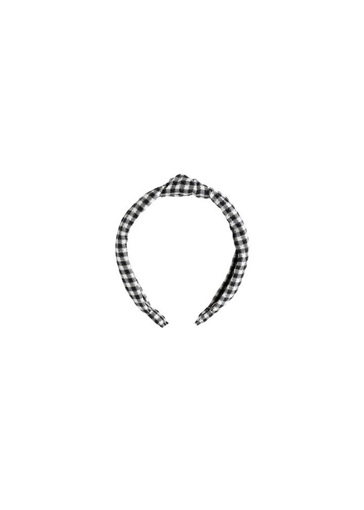 Knotted Headband | Black Gingham