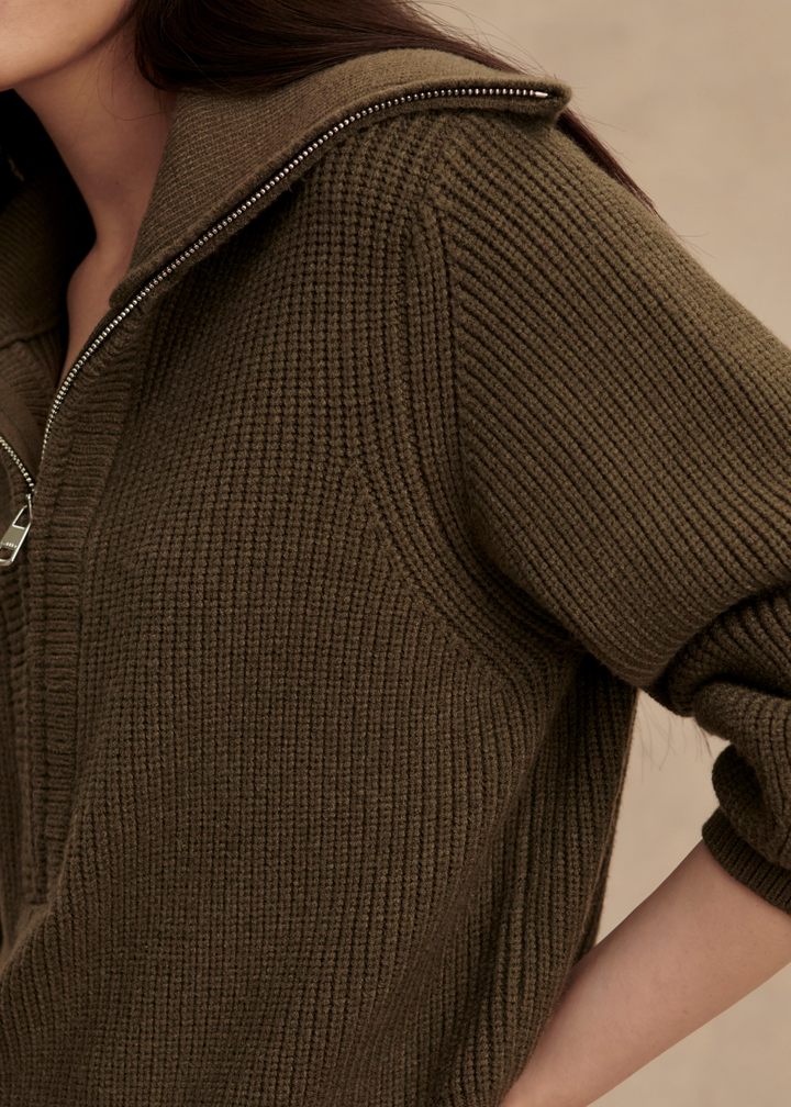 Maura Half-Zip Rib Knit