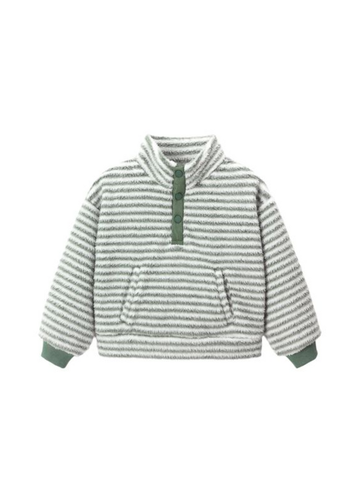 Snap Pullover || Evergreen Stripe