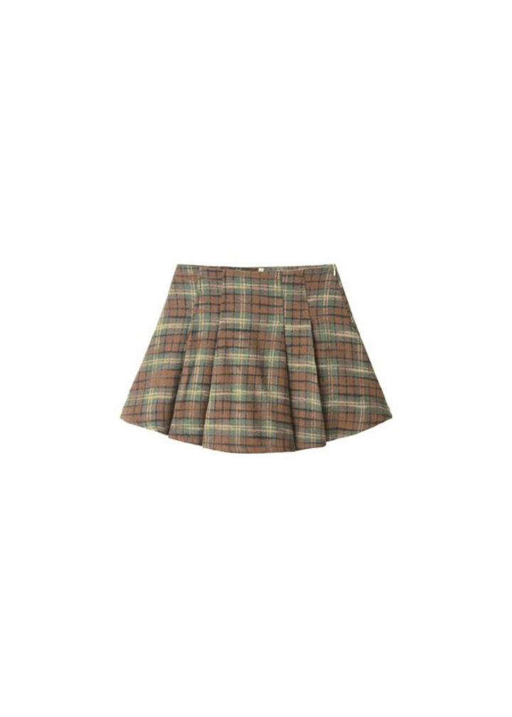 Pleated Skirt || Holiday Plaid