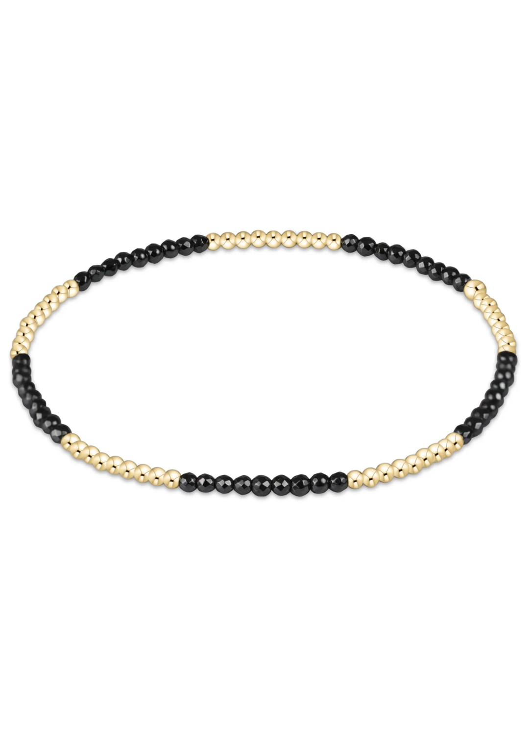 Blissful Pattern 2.5mm Bead Bracelet - Faceted Onyx - Macy Carlisle
