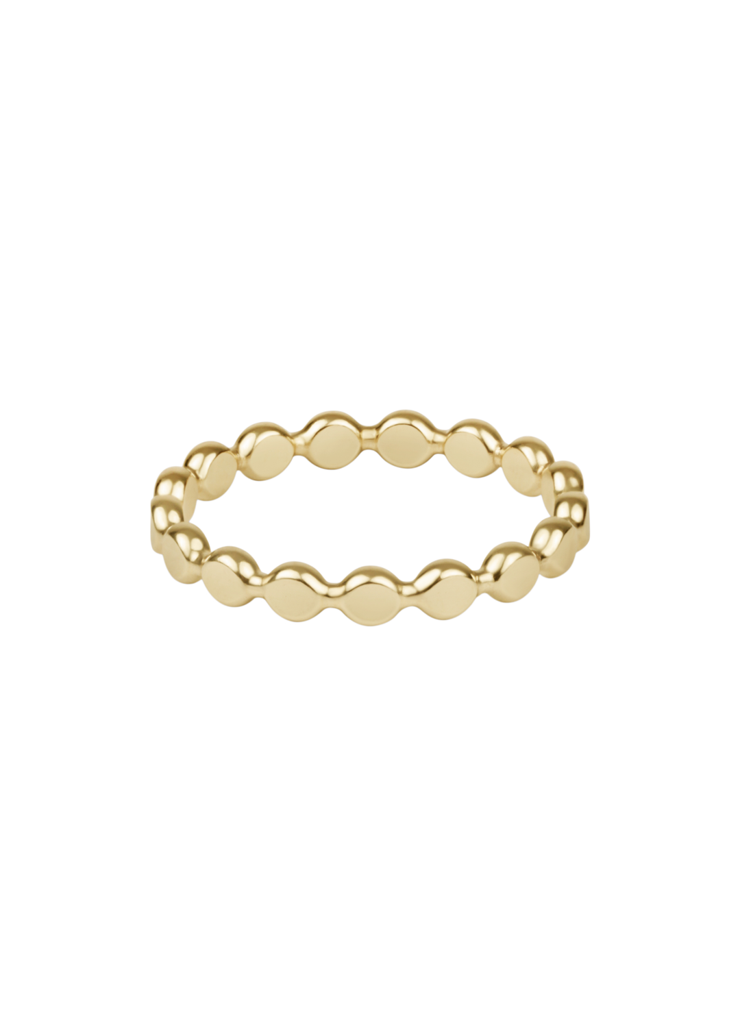Classic Gold 2.5mm Beaded Disc Ring - Size 6 - Macy Carlisle