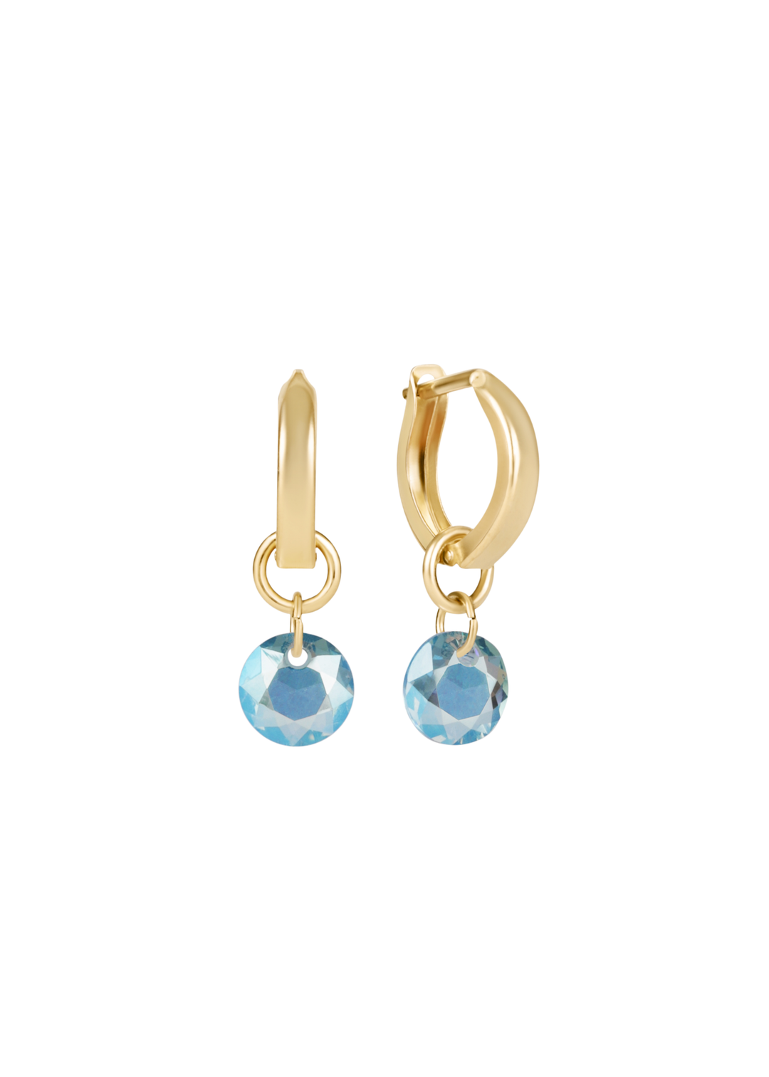 Huggie Gold 0.5" Hoop - Reflection Small Charm - 03