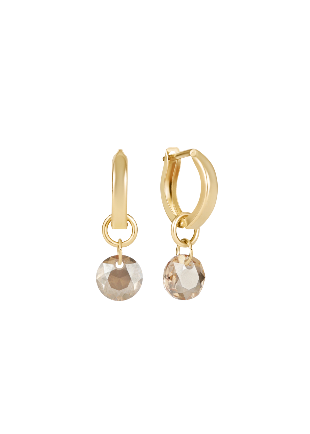Huggie Gold 0.5" Hoop - Reflection Small Charm - 11
