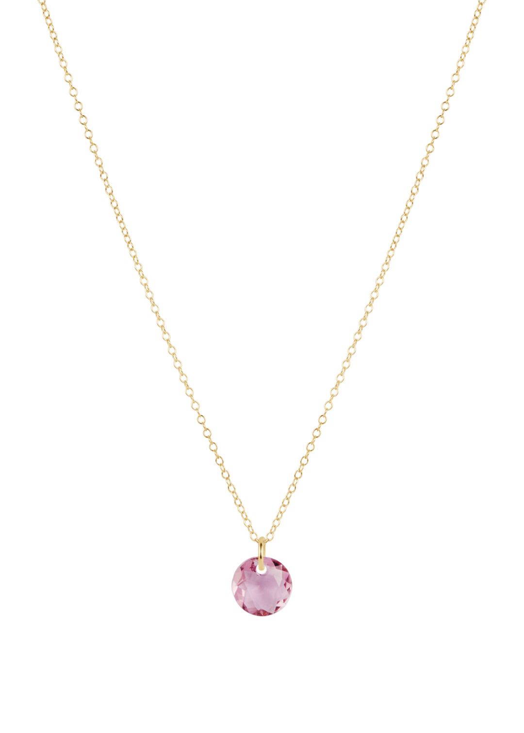 16" Necklace Gold - Reflection Small Charm - 02