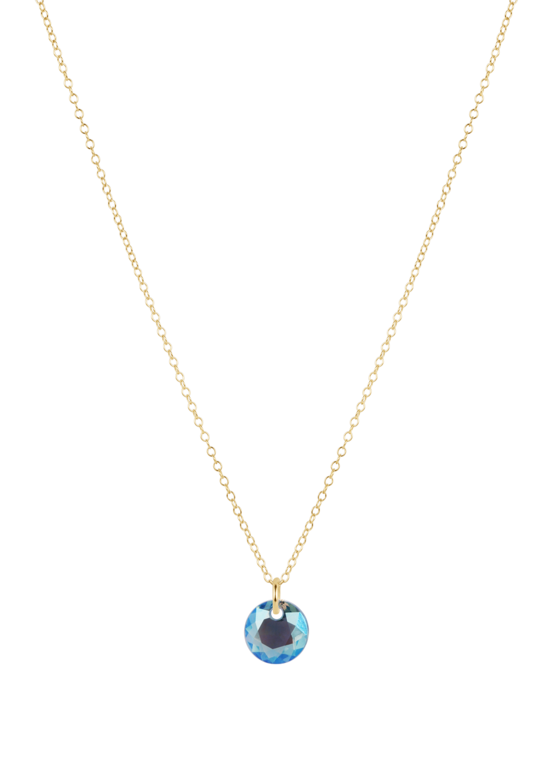 16" Necklace Gold - Reflection Small Charm - 03