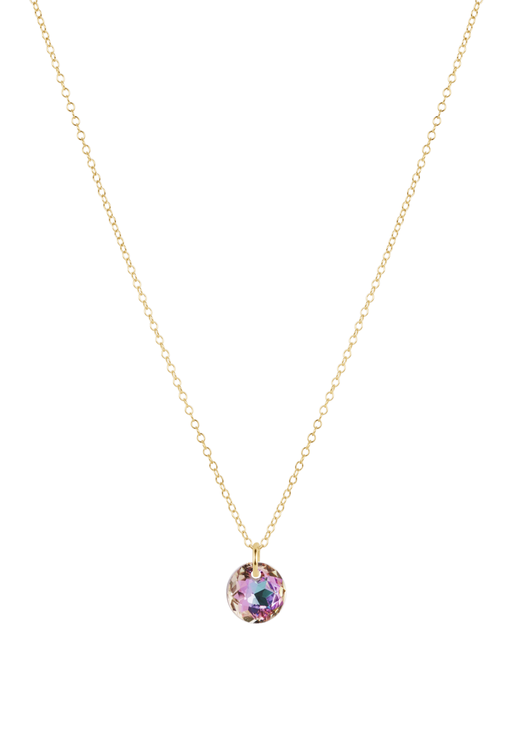 16" Necklace Gold - Reflection Small Charm - 06