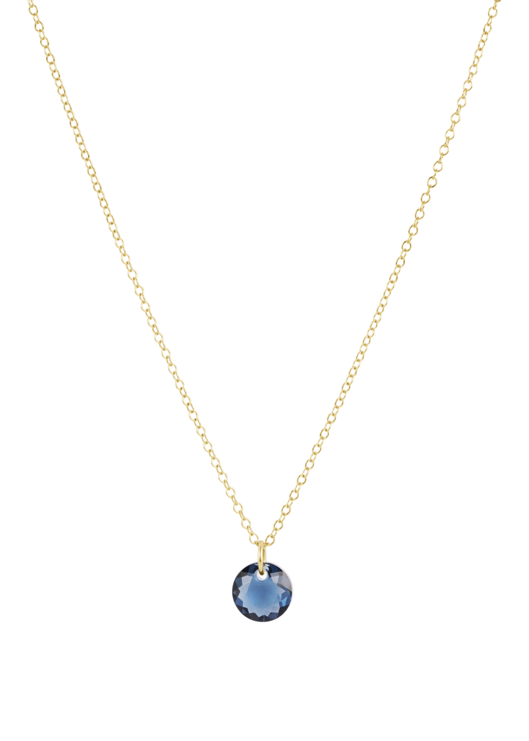 16" Necklace Gold - Reflection Small Charm - 09