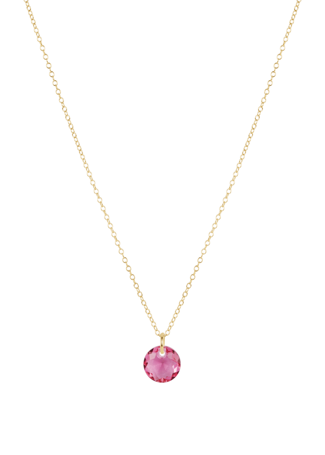 16" Necklace Gold - Reflection Small Charm - 10