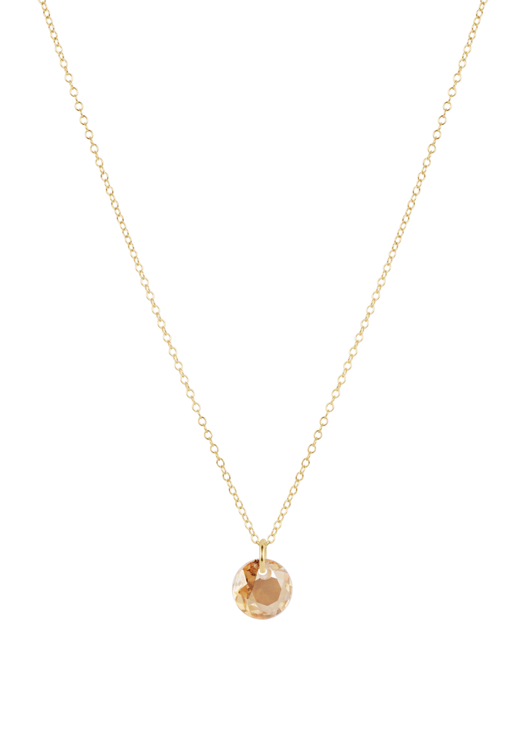 16" Necklace Gold - Reflection Small Charm - 11