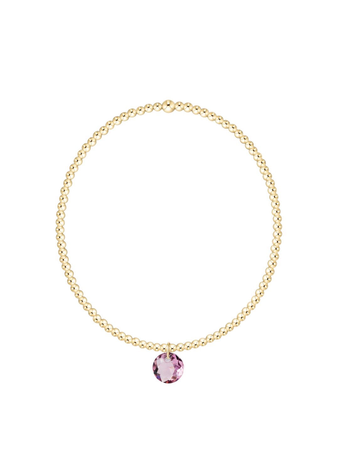 Classic Gold 2mm Bracelet - Reflection Small Charm - 02