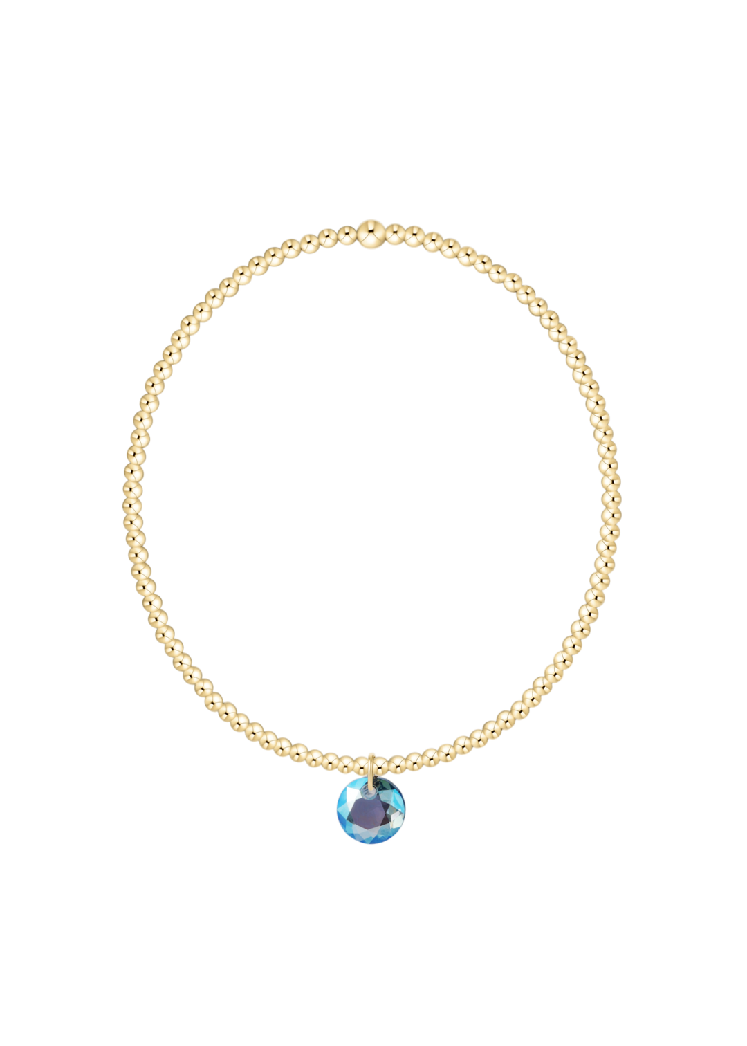 Classic Gold 2mm Bracelet - Reflection Small Charm - 03